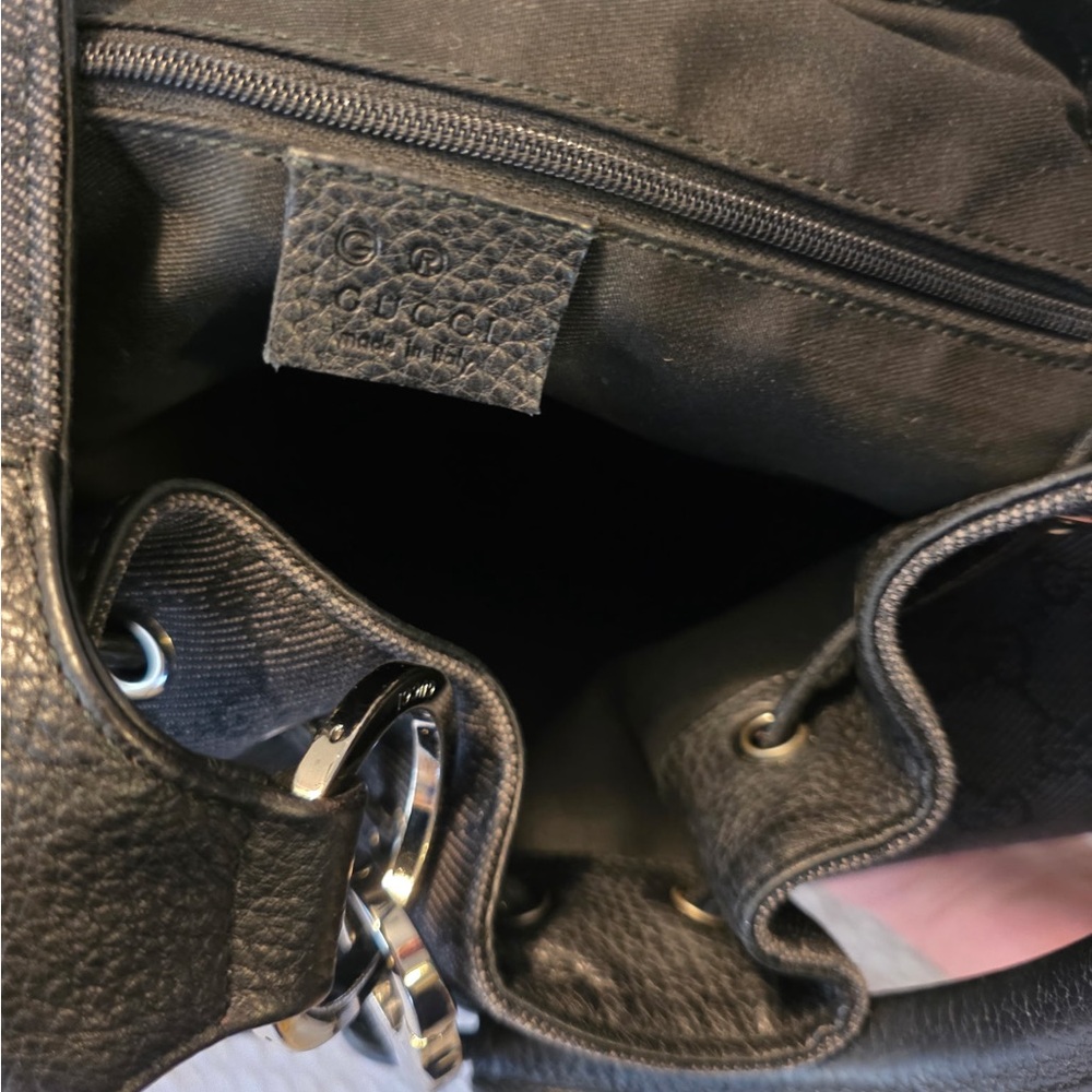 Authentic GUCCI black denim crescent shoulder bag - Picture 10 of 16